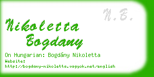 nikoletta bogdany business card